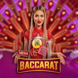 Mega Baccarat slot logo by Pragmatic Play at O'Reels Casino UK